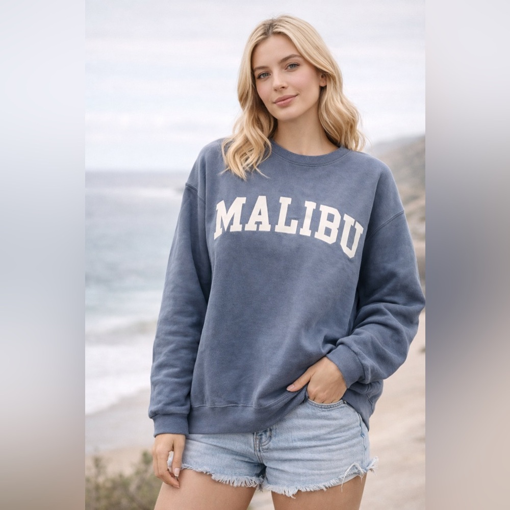 Vintage Malibu Blue Crewneck Sweater